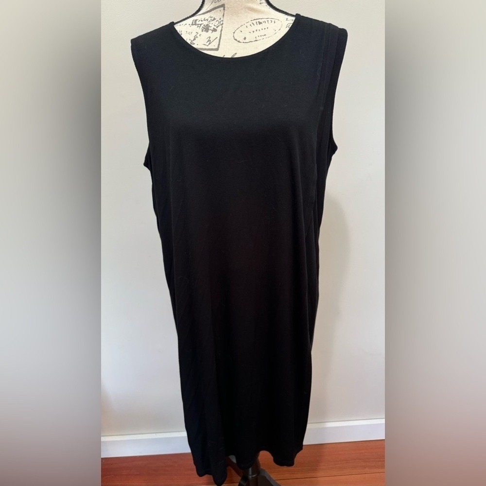 Eileen Fisher Double Front‎ Stretch Viscose Jersey Knit Tank Dress Sz M